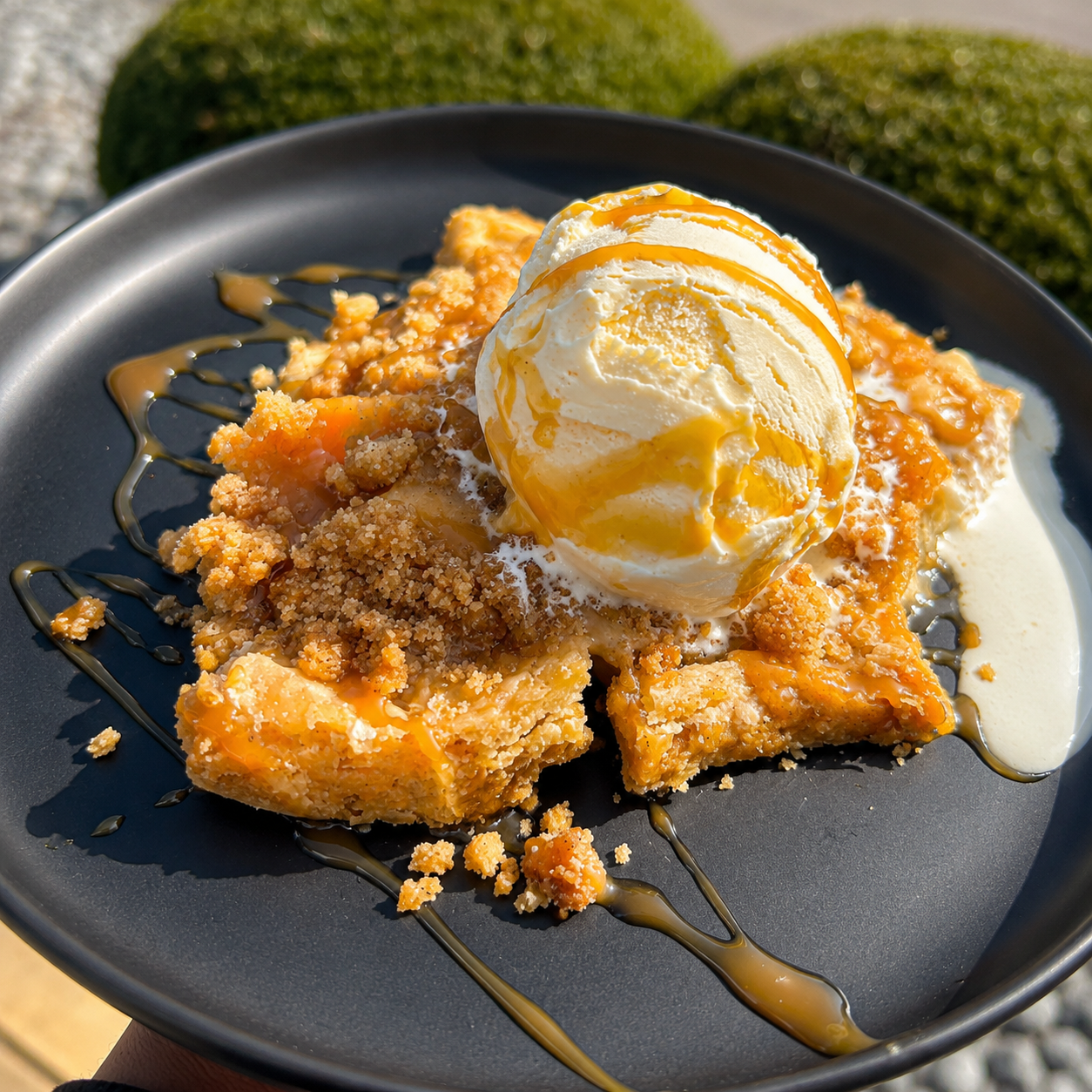 Soul Revival peach cobbler